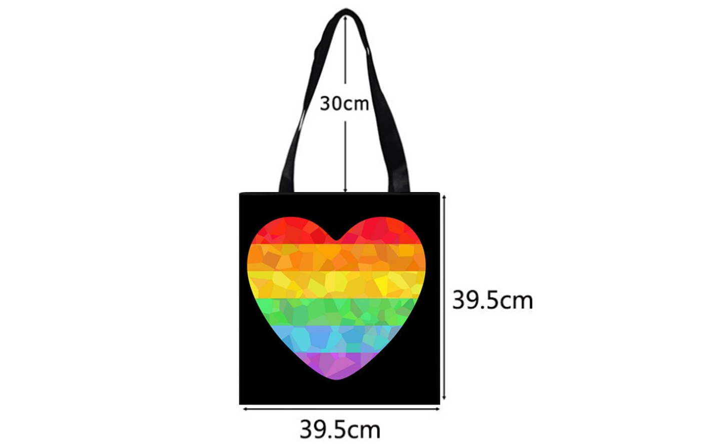 Black bag with rainbow heart