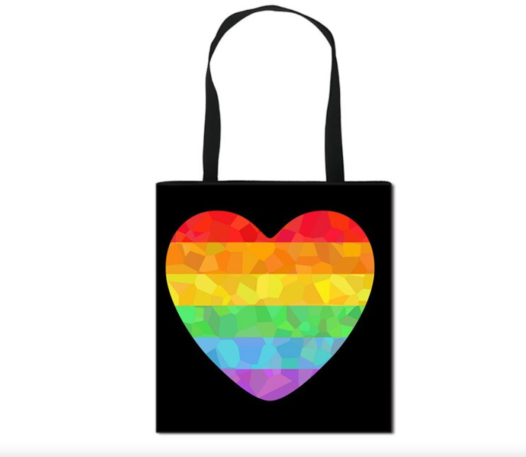 Black bag with rainbow heart
