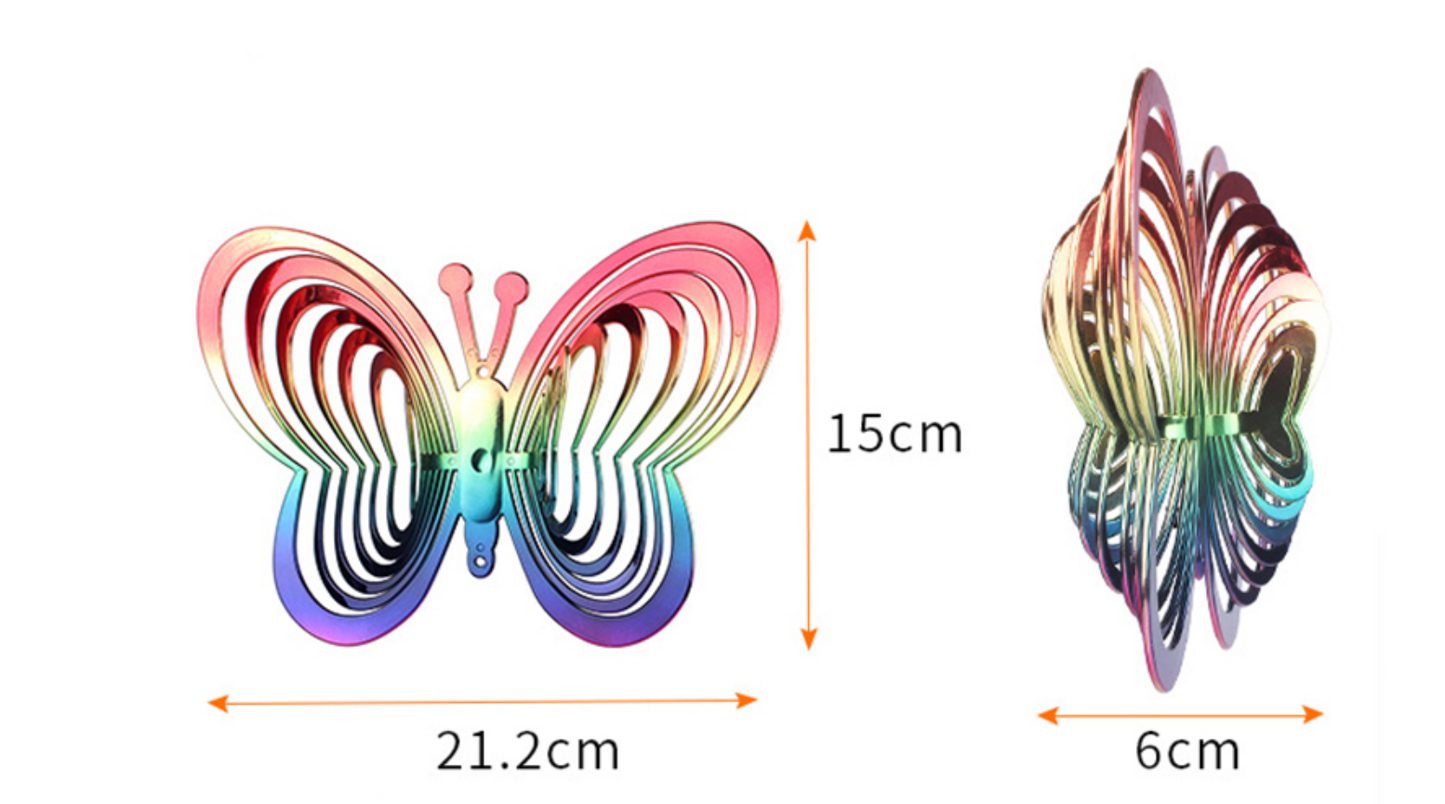 Wind chime butterfly in rainbow colors