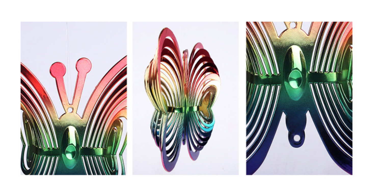 Wind chime butterfly in rainbow colors