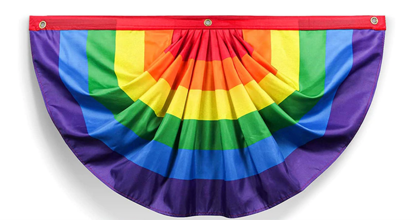 Rainbow flag - pleated 45x90 cm