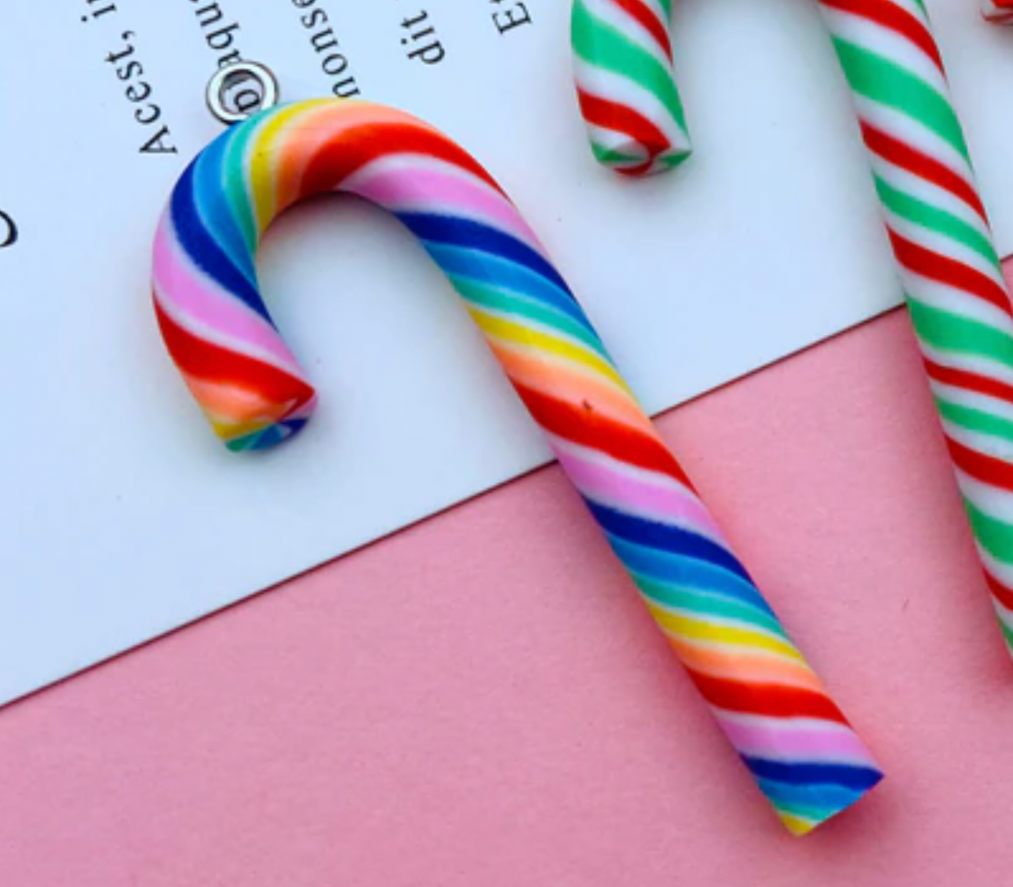 Anhänger Zuckerstange Regenbogen Set à 10 Stück