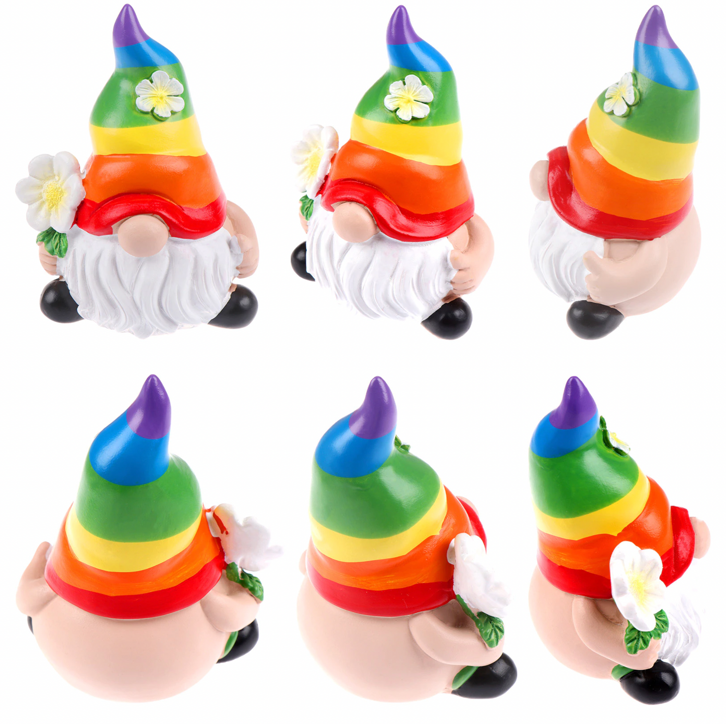 Gnom handbemalt mit Regenbogenhut