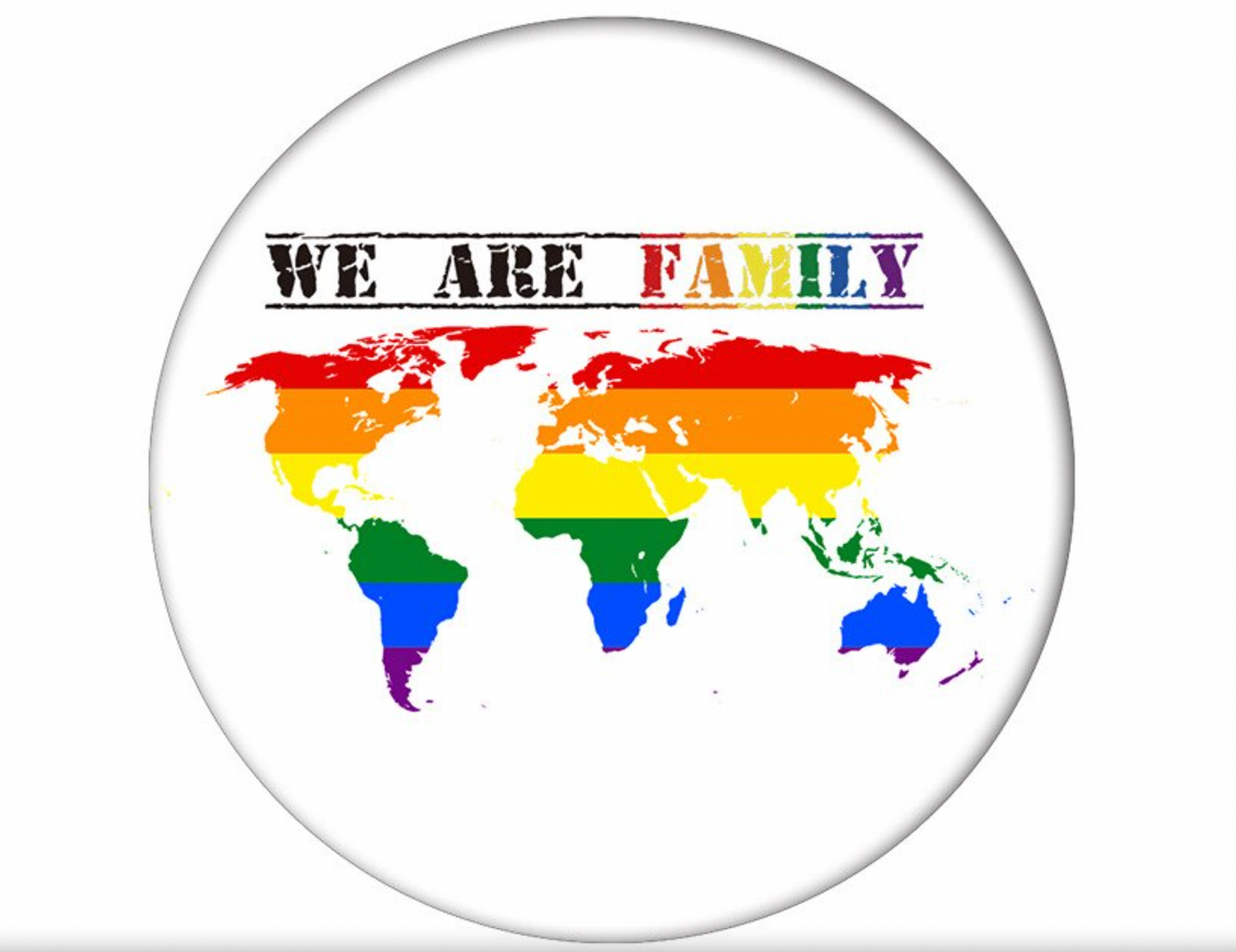 Button white "WE ARE FAMILY"