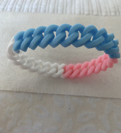 Bracelet narrow curled made of silicone - Transgender