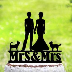Mrs and Mrs wedding figure cake