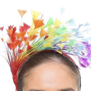 Headband with rainbow feathers - Version Deluxe