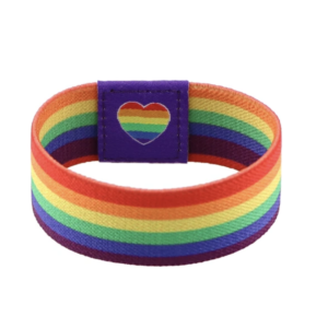 Elastic bracelet with heart - rainbow